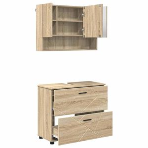 vidaXL Kylpyhuonekalustesetti 2 kpl Sonoman tammi 76,5 x 35 x 64 cm