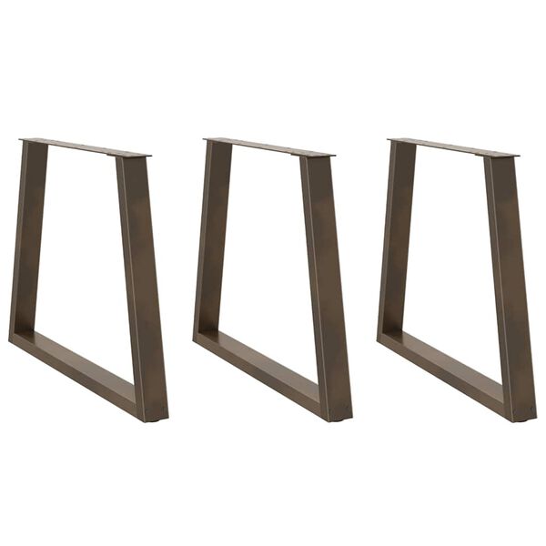 vidaXL Ruokapöydän jalat V-muotoiset 3 kpl Luonnonvärinen teräs 80x(72-73,3) cm Teräs