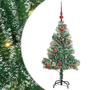 vidaXL Tekoinen joulukuusi lumiflockilla ja LED-valolla 120 cm