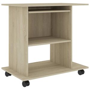 vidaXL Tietokonep&ouml;yt&auml; Sonoma-tammi 80x50x75 cm tekninen puu