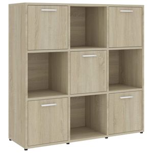 vidaXL Kirjahylly Sonoma-tammi 90x30x90 cm tekninen puu