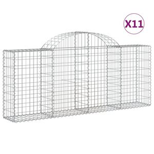 vidaXL Kaarevat kivikorit 11 kpl 200x30x80/100 cm galvanoitu rauta