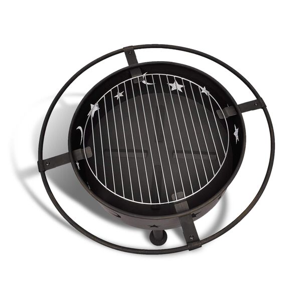 vidaXL Tuliskala Kuu Musta 82 x 82 x 64 cm Ter&auml;s