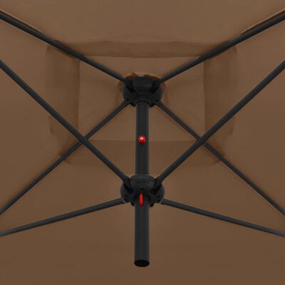 vidaXL Tupla-aurinkovarjo terästanko 250x250 cm ruskeanharmaa