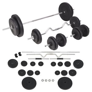 vidaXL K&auml;si- ja levypainosarja 90 kg