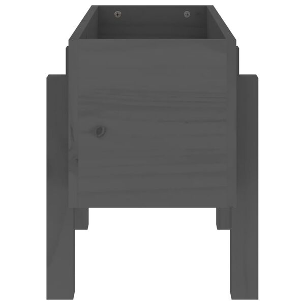 vidaXL Puutarhan kukkalaatikko harmaa 62x30x38 cm täysi mänty