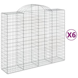 vidaXL Kaarevat kivikorit 6 kpl 200x50x160/180 cm galvanoitu rauta