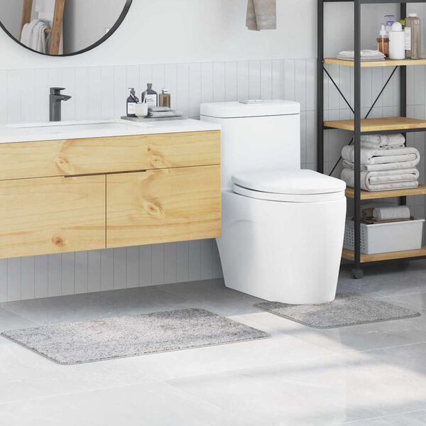 vidaXL Liukumaton kylpyhuoneen matto-setti 2 pcs Harmaa PP