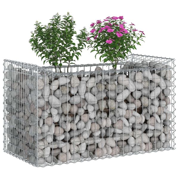 vidaXL Gabion Kohotettu Peti Hopea 50 x 100 x 60 cm Galvanoitu ter&auml;s