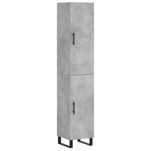 vidaXL Kaappi betoninharmaa 34,5x34x180 cm tekninen puu