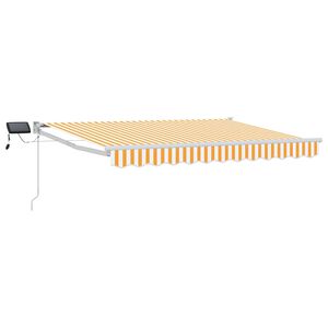 vidaXL K&auml;sik&auml;ytt&ouml;inen vet&auml;ytyv&auml; markiisi LED-valoilla 3,5 x 2 m