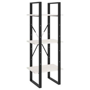 vidaXL 3-tasoinen kirjahylly valkoinen 40x30x105 cm täysi mänty