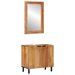 vidaXL Kylpyhuoneen kaappisetti 2 kpl Luonnollinen 62 x 33 x 58 cm