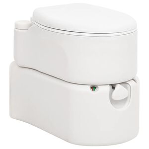 vidaXL Integroitu retkeily wc valkoinen 24+17 l HDPE ja emali