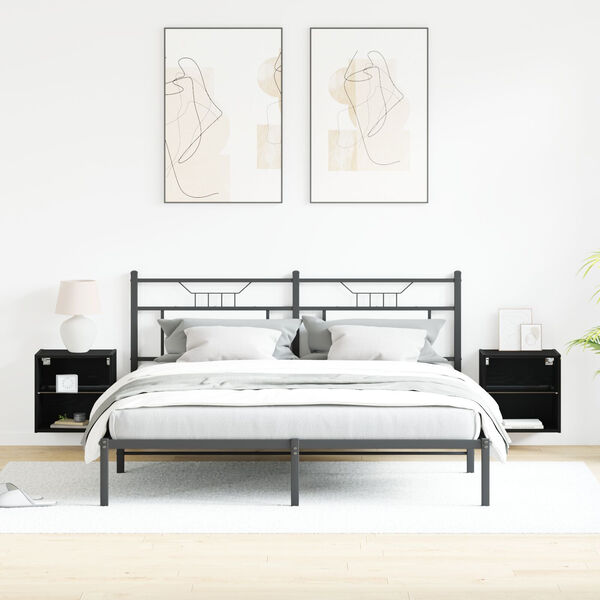 vidaXL Kelluva hylly 2 pcs Musta 40 x 28,5 x 40 cm Tekninen puu