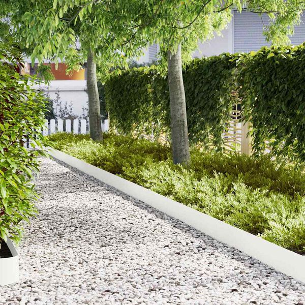 vidaXL Nurmireunus 50 pcs Valkoinen 100 x 0.05 x 20 cm