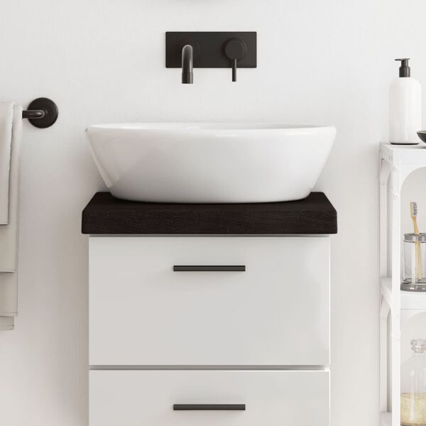 vidaXL Kylpyhuoneen työtaso t.ruskea 40x40x(2-6)cm käsitelty täyspuu