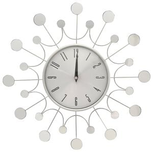 vidaXL Sein&auml;kello hopea 40 cm metalli
