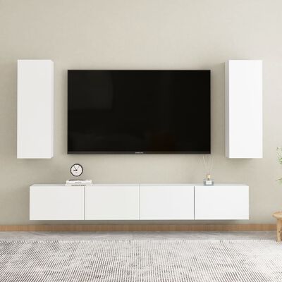 vidaXL TV-tasot 2 kpl valkoinen 30,5x30x90 cm lastulevy