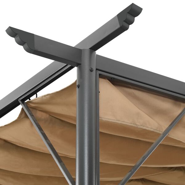 vidaXL Pergola sisäänvedettävä katto taupe 3x3 m teräs 180 g/m²