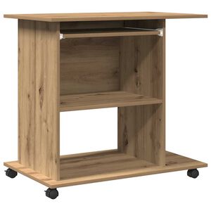 vidaXL Tietokonep&ouml;yt&auml; k&auml;sity&ouml;l&auml;inen tammi 80x50x75 cm lastulevy