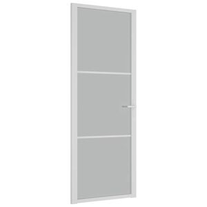 vidaXL Sis&auml;ovi 76x201,5 cm valkoinen mattalasi ja alumiini