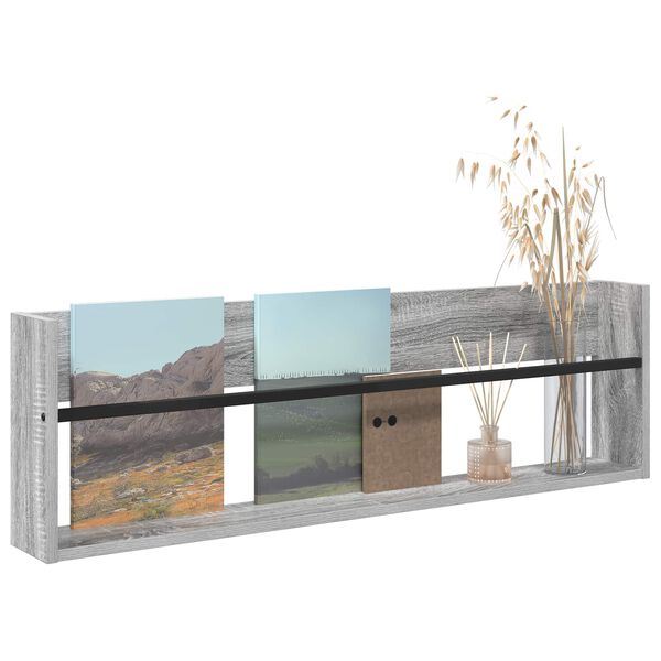 vidaXL Lehtiteline Harmaa Sonoma 100 x 12 x 30 cm Tekninen puu