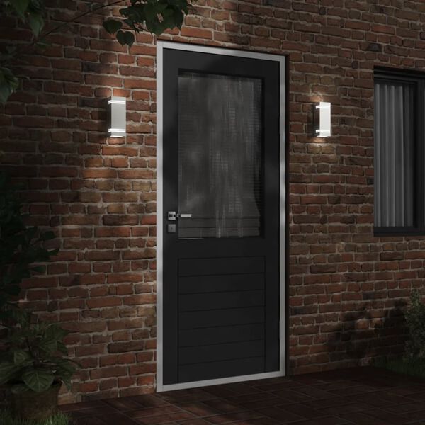 vidaXL Ulkoseinävalo hopea ruostumaton teräs