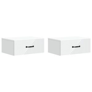 vidaXL Sein&auml;lle Kiinnitett&auml;v&auml; Y&ouml;p&ouml;yt&auml; 2 pcs valkoinen Tekninen puu