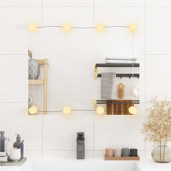 vidaXL Sein&auml;peili LED-valoilla 50x60 cm lasi suorakulmio