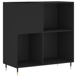 vidaXL LP-levyjen s&auml;ilytyskaappi musta 84,5x38x89 cm tekninen puu
