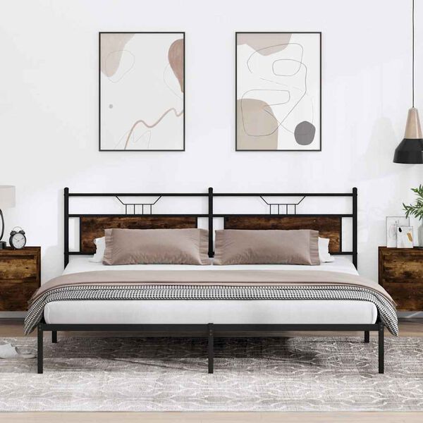 vidaXL S&auml;ngynrunko ilman patjaa savutammi 200x200 cm tekninen puu