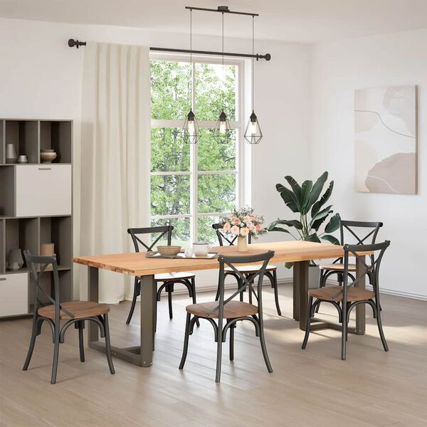 vidaXL Ruokapöydän jalat T-muotoiset 2 kpl musta 100x35x(72-73) cm teräs