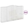 vidaXL Kaarevat kivikorit 15 kpl 400x50x220/240 cm galvanoitu rauta