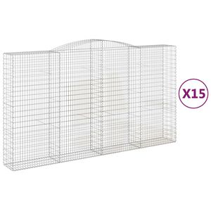 vidaXL Kaarevat kivikorit 15 kpl 400x50x220/240 cm galvanoitu rauta