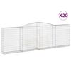 vidaXL Kaarevat kivikorit 20 kpl 400x30x120/140 cm galvanoitu rauta