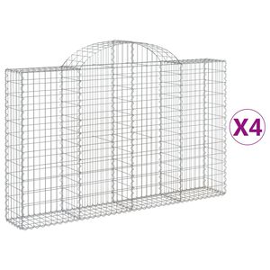 vidaXL Kaarevat kivikorit 4 kpl 200x30x120/140 cm galvanoitu rauta