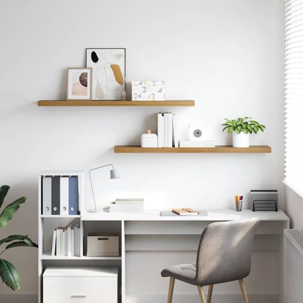 vidaXL Sein&auml;hylly 2 pcs Ruskea 120 x 23,5 x 4 cm Tekninen puu