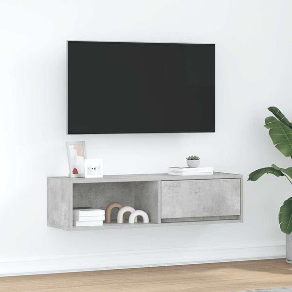 vidaXL TV-taso betoninharmaa 100x31x25,5 cm tekninen puu