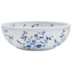 vidaXL Pesuallas ty&ouml;tasolle sinivalkoinen py&ouml;re&auml; &Phi;41x14 cm keraaminen