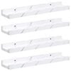 vidaXL Sein&auml;hylly 4 pcs Valkoinen marmori 40 x 9 x 3 cm Tekninen puu