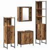 vidaXL Kylpyhuonekalustesetti hyllyll&auml; 4 pcs Ruskea 33 x 33 x 185.5 cm