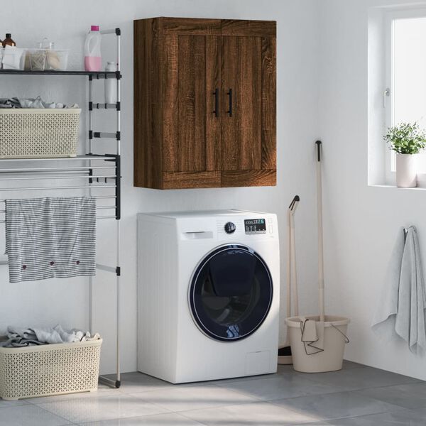 vidaXL Seinäkiinnitettävä kaappi rusk tammi 69,5x34x90 cm tekninen puu