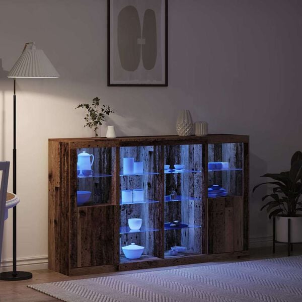 vidaXL LED-p&ouml;yt&auml;taso Vanha puu 163 x 37 x 100 cm Tekninen puu