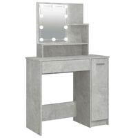 VidaXL Peilipöytä LED-valoilla betoninharmaa 86,5x35x136 cm