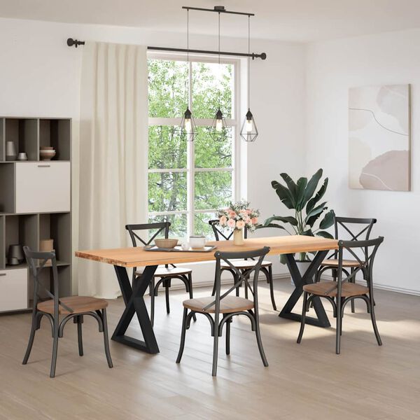 vidaXL Ruokap&ouml;yd&auml;n jalat 2 kpl musta 80x(72-73,3) cm ter&auml;s