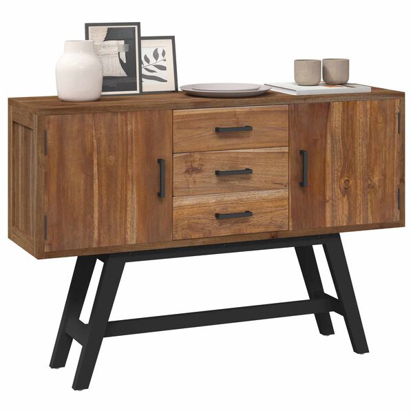 vidaXL TV-teline Luonnollinen 110 x 30 x 75 cm Tiikkipuu