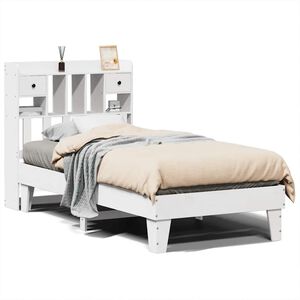 vidaXL S&auml;ngynrunko ilman patjaa valkoinen 90x190 cm t&auml;ysi m&auml;nty