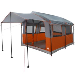 vidaXL Perhe Teltta katolla Harmaa ja oranssi 324 x 255 x 230 cm