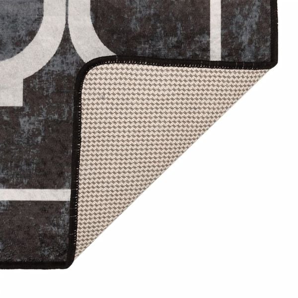 vidaXL Matto pestävä mustavalkoinen 160x230 cm liukumaton